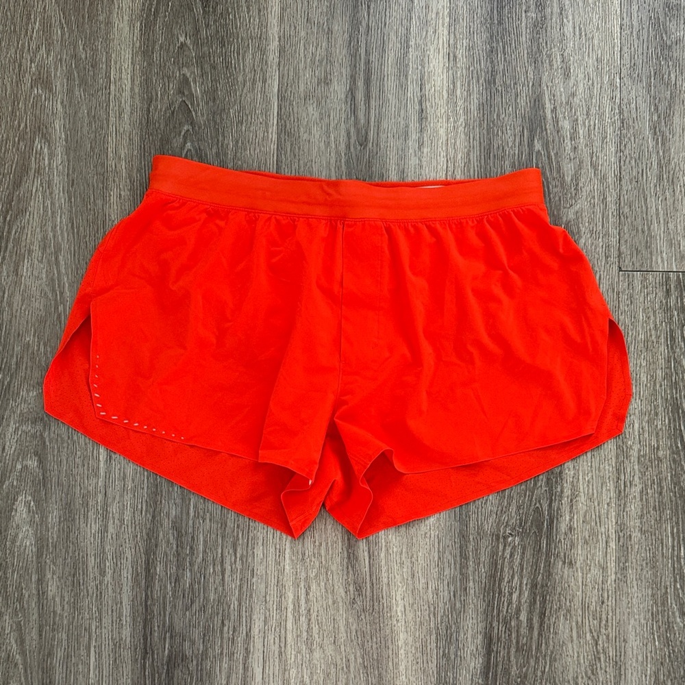 lululemon Bright Orange Shorts Size XL Mid Rise 3.5” Running Training